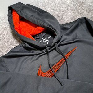 Nike Mens Therma Fit Hoodie Gray and Orange Size Large